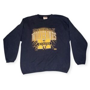 Vintage Michigan Wolverines Sweatshirt Mens L Blue Team Edition 90s Crewneck